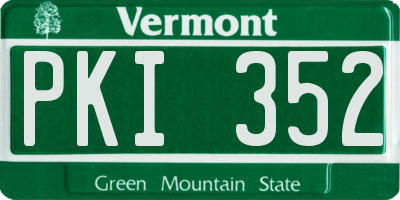 VT license plate PKI352