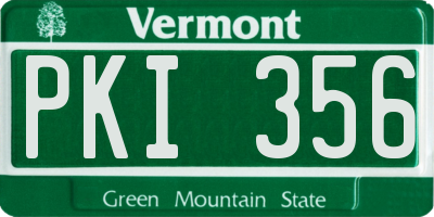 VT license plate PKI356
