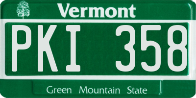 VT license plate PKI358