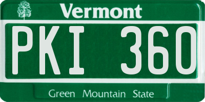 VT license plate PKI360