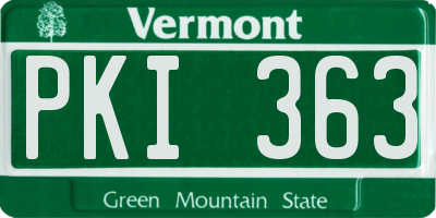 VT license plate PKI363