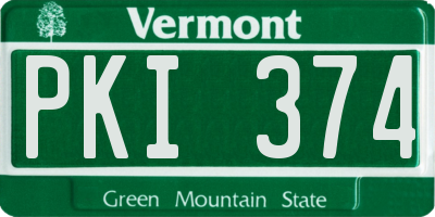 VT license plate PKI374