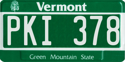 VT license plate PKI378