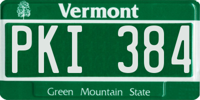 VT license plate PKI384