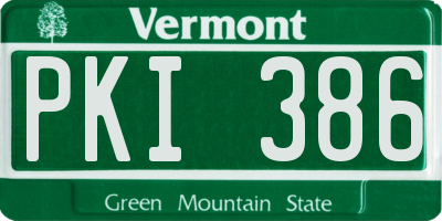 VT license plate PKI386