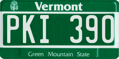 VT license plate PKI390