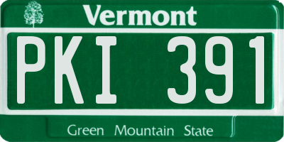 VT license plate PKI391