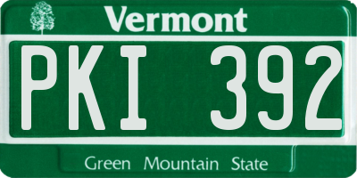 VT license plate PKI392