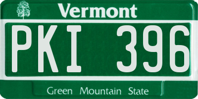 VT license plate PKI396