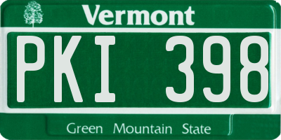 VT license plate PKI398