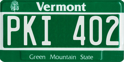 VT license plate PKI402