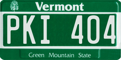 VT license plate PKI404