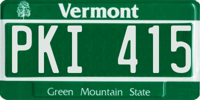 VT license plate PKI415