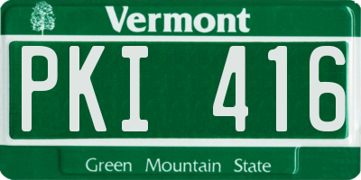 VT license plate PKI416