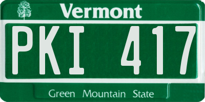 VT license plate PKI417