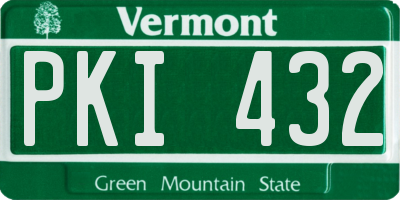 VT license plate PKI432