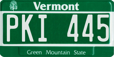 VT license plate PKI445