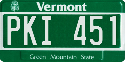 VT license plate PKI451