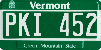 VT license plate PKI452