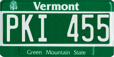 VT license plate PKI455