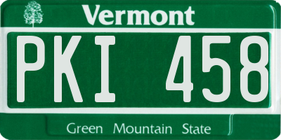 VT license plate PKI458