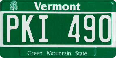 VT license plate PKI490