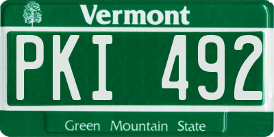 VT license plate PKI492