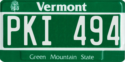 VT license plate PKI494