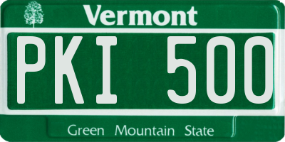 VT license plate PKI500