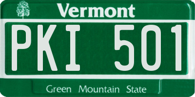 VT license plate PKI501