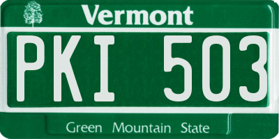 VT license plate PKI503