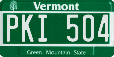 VT license plate PKI504