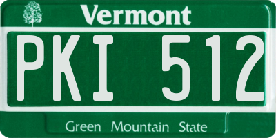 VT license plate PKI512