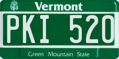 VT license plate PKI520