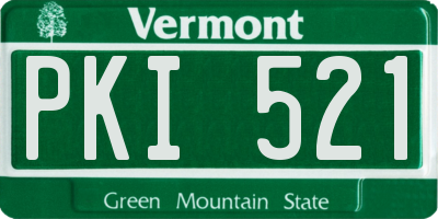 VT license plate PKI521