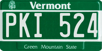 VT license plate PKI524