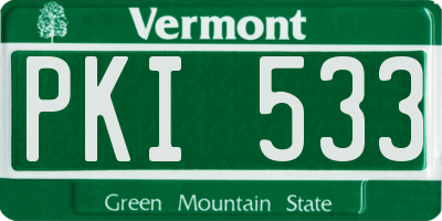 VT license plate PKI533