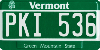 VT license plate PKI536