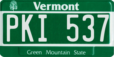 VT license plate PKI537