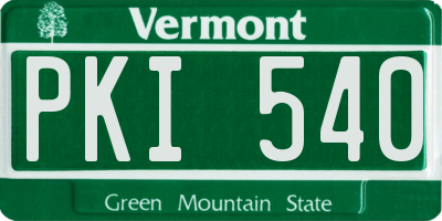 VT license plate PKI540