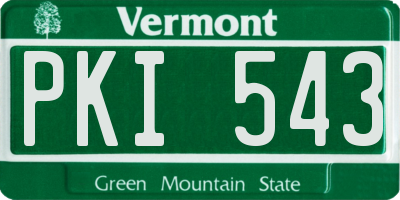 VT license plate PKI543