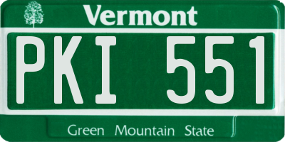 VT license plate PKI551
