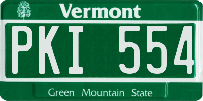 VT license plate PKI554