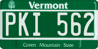 VT license plate PKI562