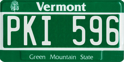 VT license plate PKI596