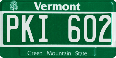 VT license plate PKI602
