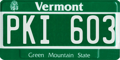 VT license plate PKI603