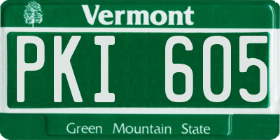 VT license plate PKI605
