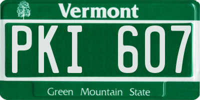 VT license plate PKI607
