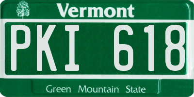 VT license plate PKI618
